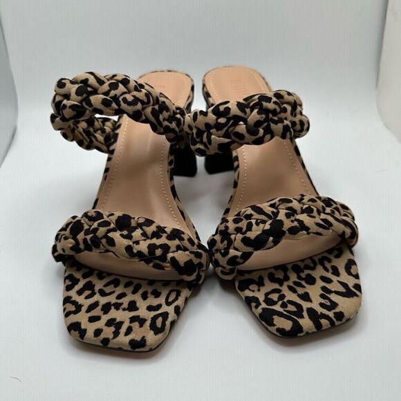 Dunes + CUSHIONAIRE Technology Women's braided Heel Sandal +Memory Foam 6 CHEETA - Picture 2 of 7